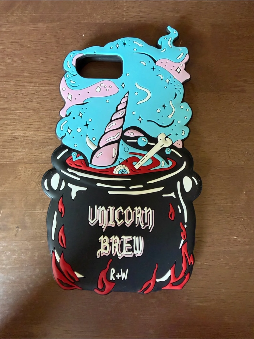 Unicorn Brew Novelty Phone Case - Black with Blue & Pink